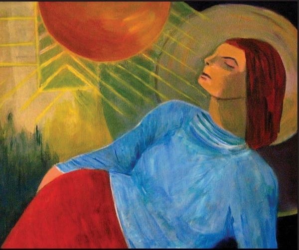 woman in orange sun