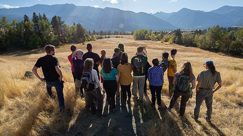 UO students outdoors