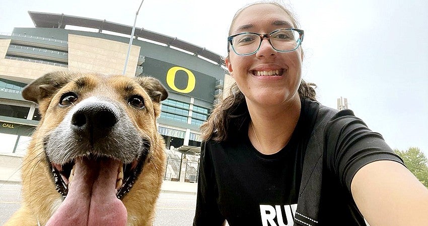 Megan Henry with dog