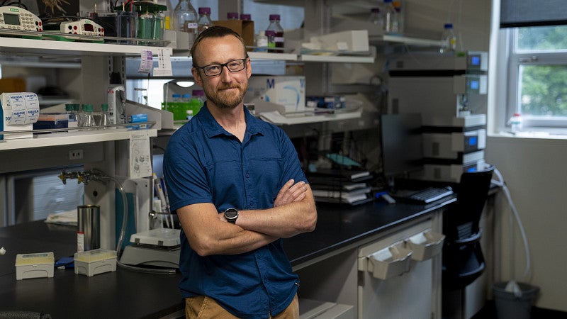 Damien Callahan in a lab