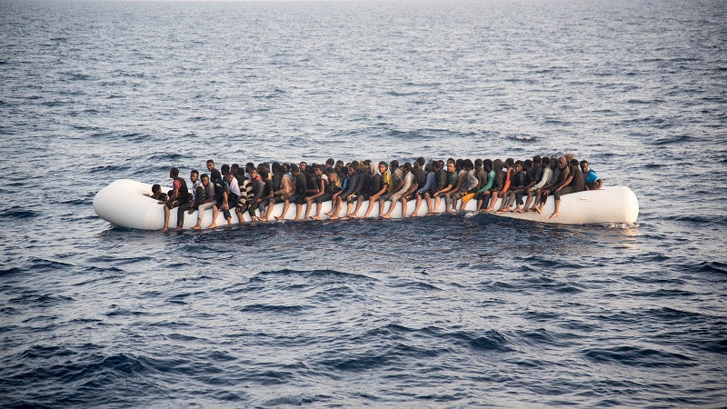 Refuges on a float in the middle of the ocean