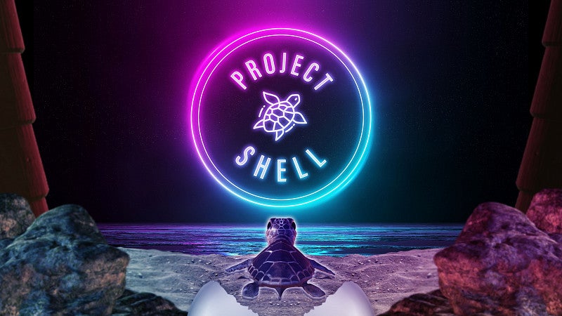 Neon sign of Project Shell