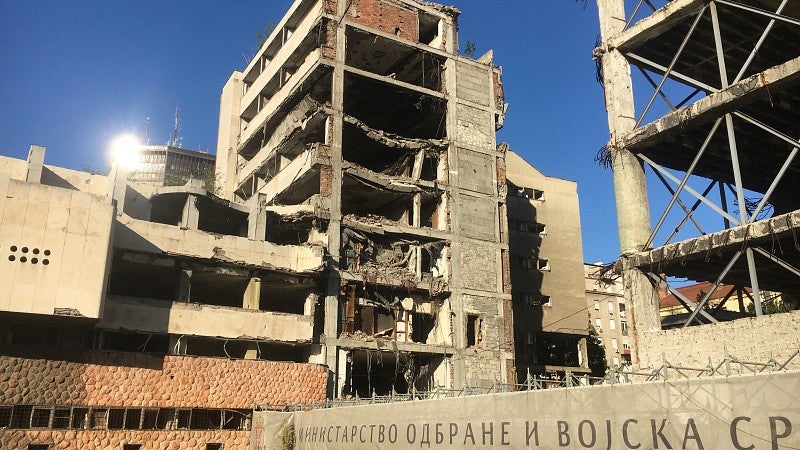 Damaged building in Belgrade