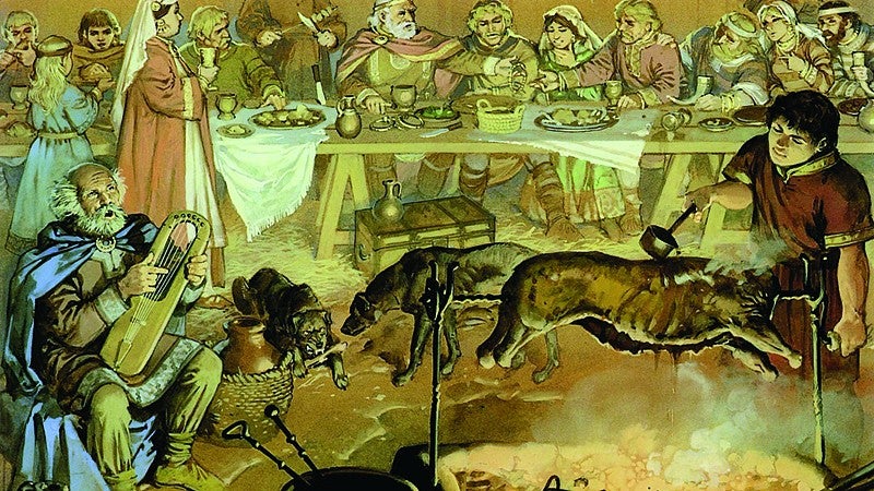 Painting of a Viking feast