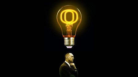 Bill Bowerman with light bulb