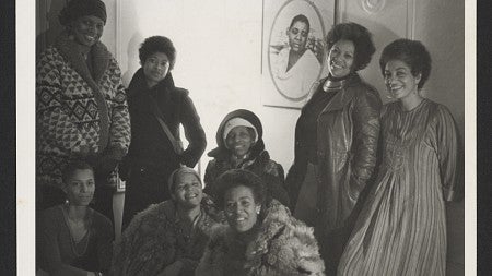 1977 photo of luminary Black writers gathered in an NYC apartment
