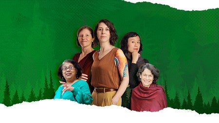 group of five women faculty