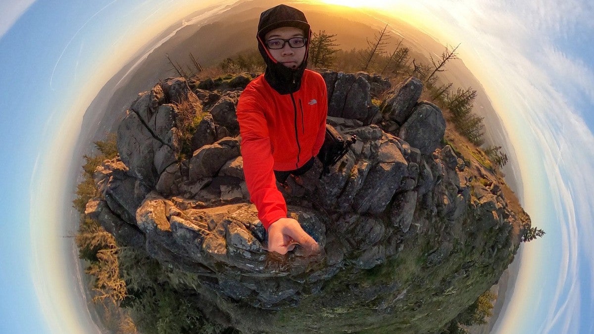 It’s me with the sunrise shot at Spencer Butte. In the past, I took many photos at sunset, but I barely shot sunrise photos; as a result, that's how this picture showed up. I shot this photo with my GoPro Max, and I do like 360-degree photos because you can wrap around them like a tiny planet.