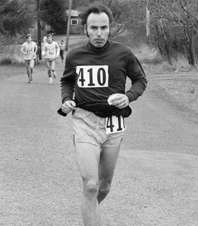 Paul Slovic running in a marathon, circa 1970s