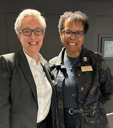 Denyse McGriff (right) and Governor Tina Kotek