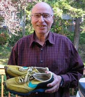 Paul Slovic holding vintage Nike shoes