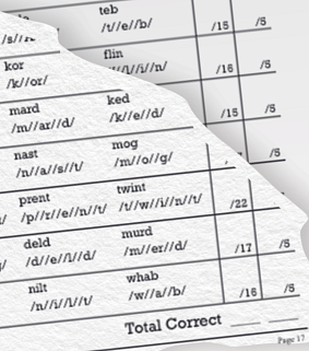 Section of DIBELS test sheet