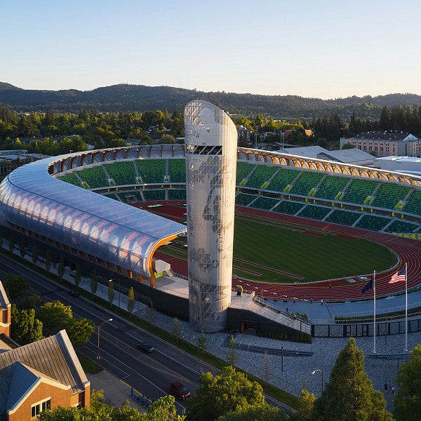 Hayward Field with tower