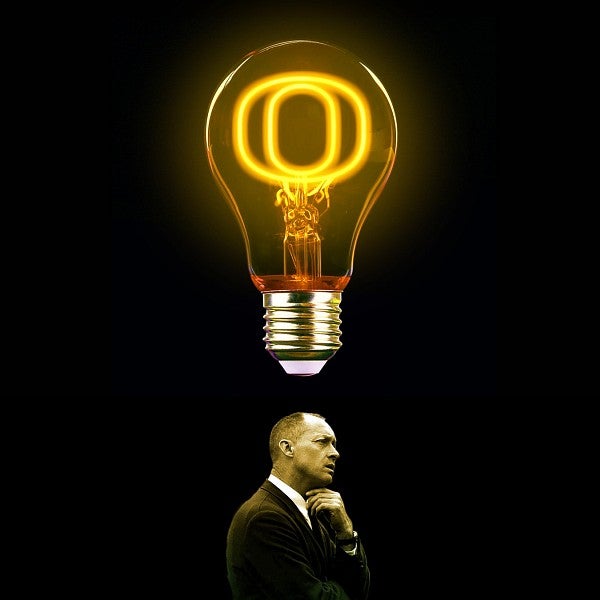 Bill Bowerman with light bulb