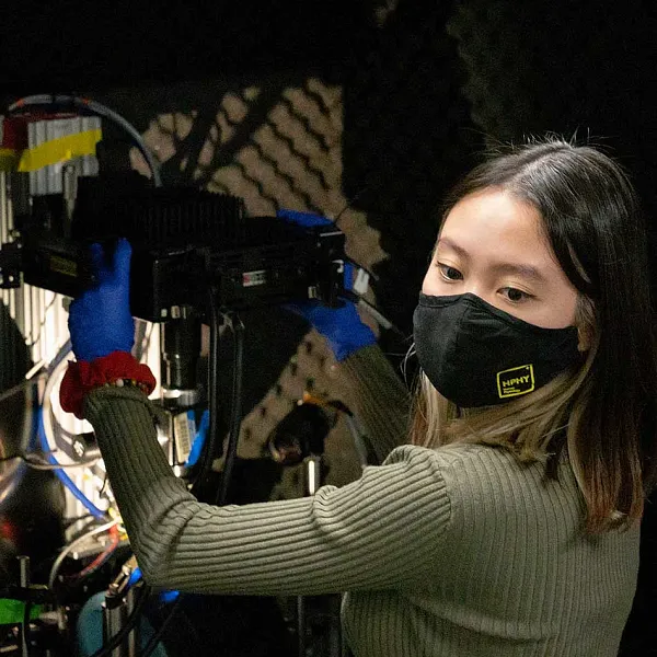 student in neuroscience lab