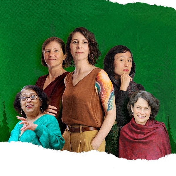 group of five women faculty